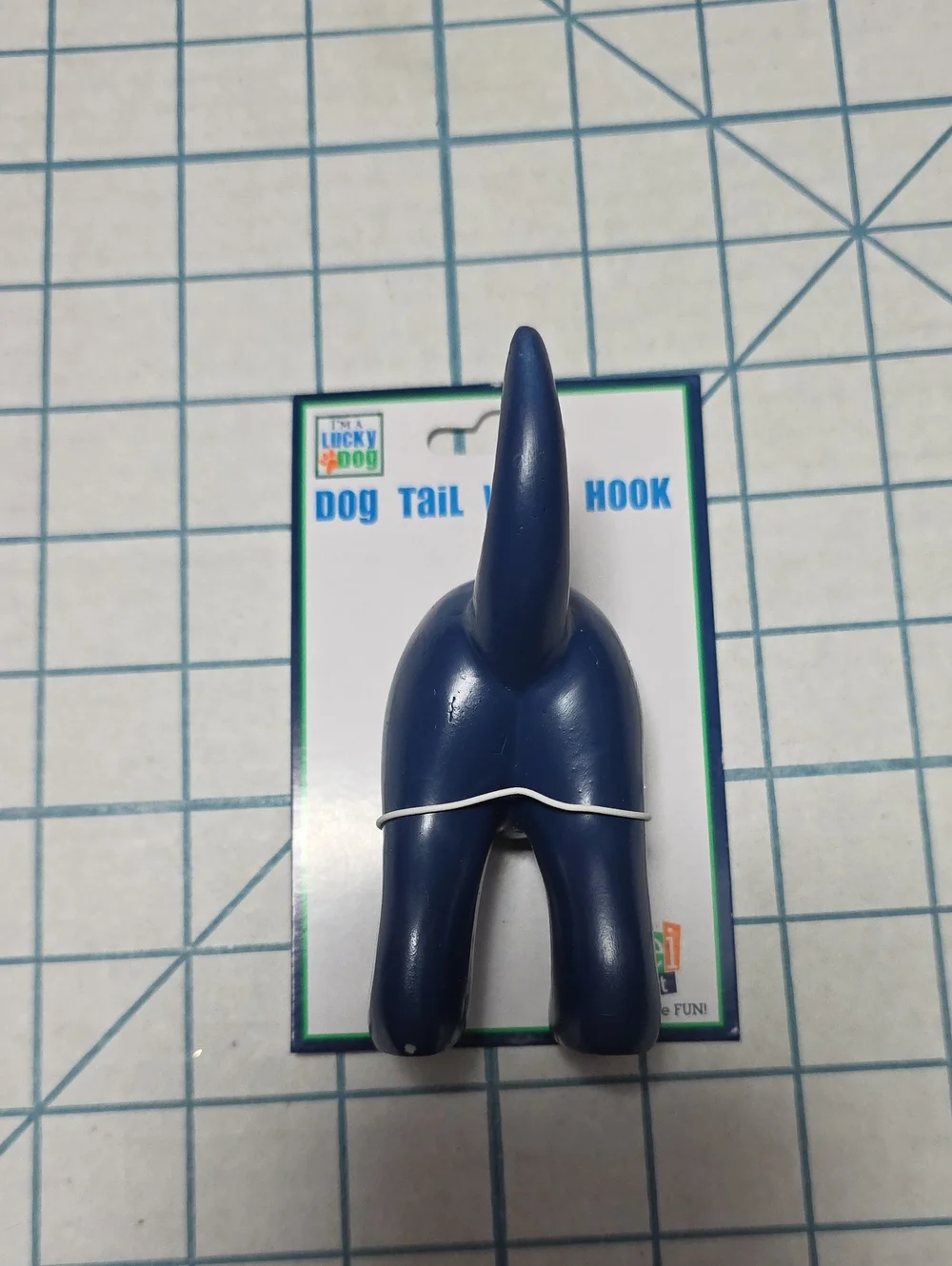 I'm A Lucky Dog Navy Blue Tail Wall Hook - Playful Home Hook, NIP #2 Of 2